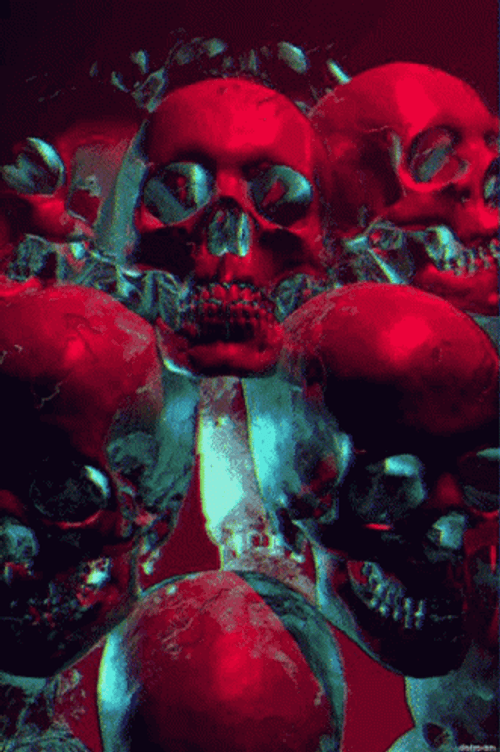 Scary Skull Red Collection GIF