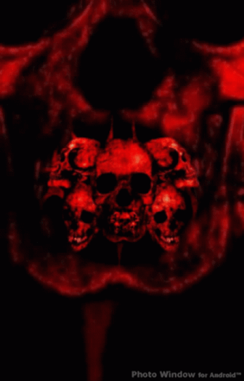Scary Skull Red Monster GIF