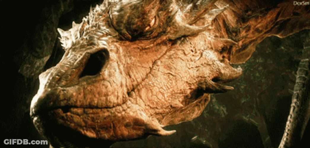 Scary Smaug Smells Something GIF