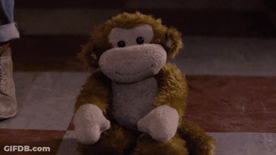 Scary Smiling Creepy Monkey Puppet GIF