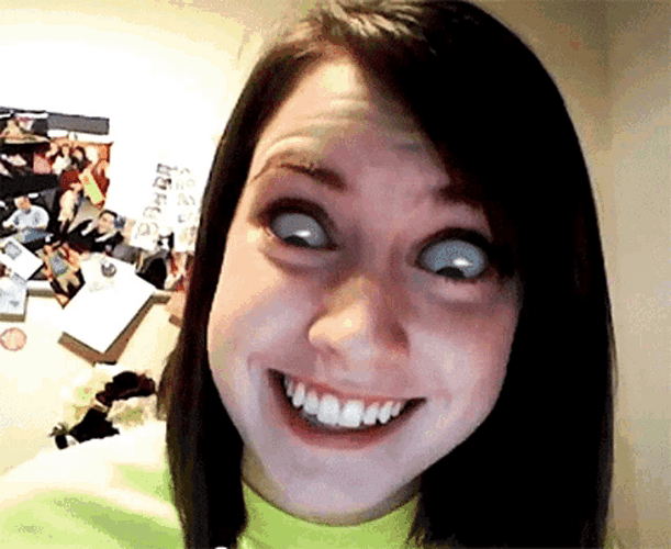 Scary Smiling Lady GIF