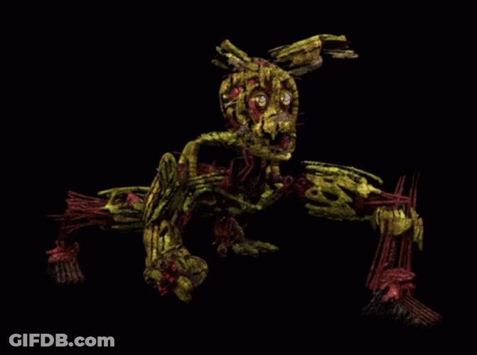 Scary Springtrap Crawling Horror Video Game GIF