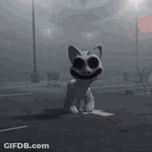 Scary Walking Cat Jump Scare GIF