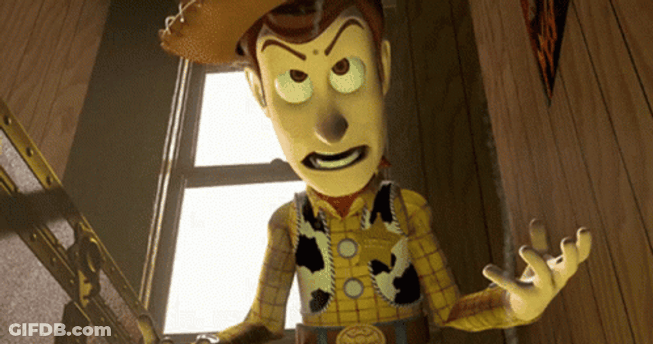 Scary Woody Shouting GIF