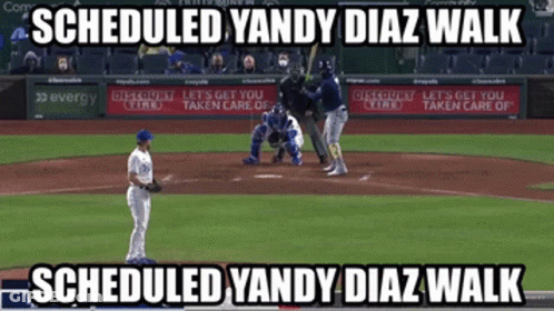 Scheduled Yandy Diaz Walk Above Baseball Field GIF