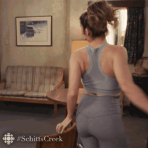 Schitt's Creek Annie Murphy As Alexis Rose Yoga Pants GIF