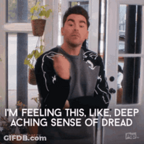Schitt's Creek Dan Levy Anxiety Attack GIF