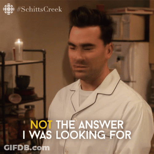 Schitt's Creek Dan Levy Disapproval Moment GIF