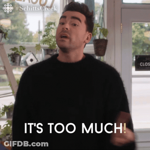 Schitt's Creek Dan Levy Its Too Much GIF