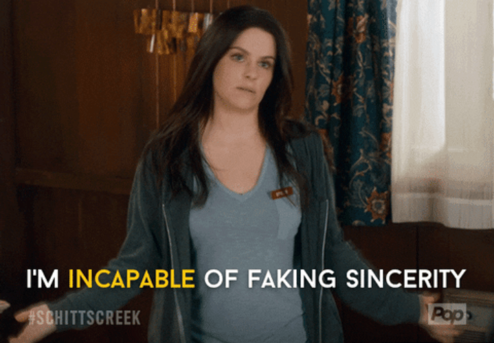 Schitt's Creek Emily Hampshire Incapable Of Faking Sincerity GIF