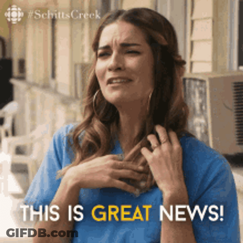 Schitt's Creek Great News GIF