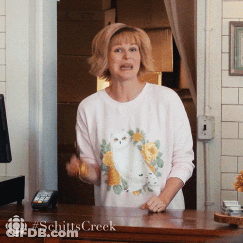 Schitt's Creek Jocelyn Ringing Bell GIF
