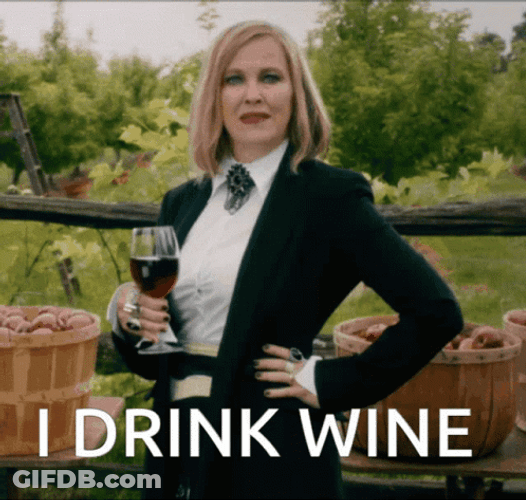 Schitt's Creek Moira Rose I Drink Wine GIF