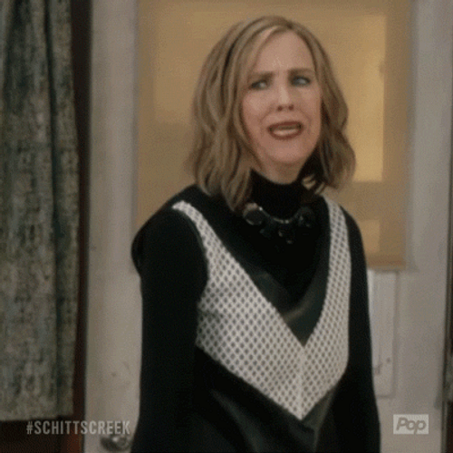 Schitt's Creek Moira Rose Saying Courage GIF