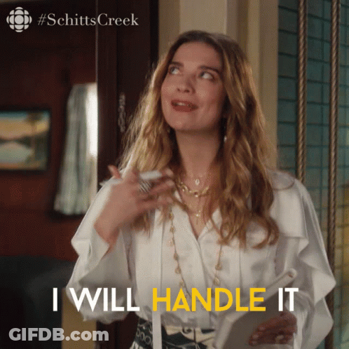 Schitts Creek Woman Holding Paper Says I Will Handle It GIF