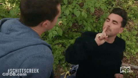 Schittscreek Man Covering Mouth GIF