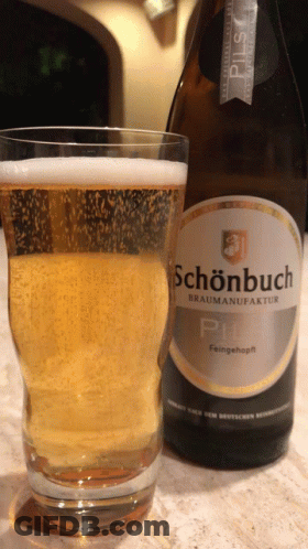 Schönbuch Pils Bottle And Glass GIF