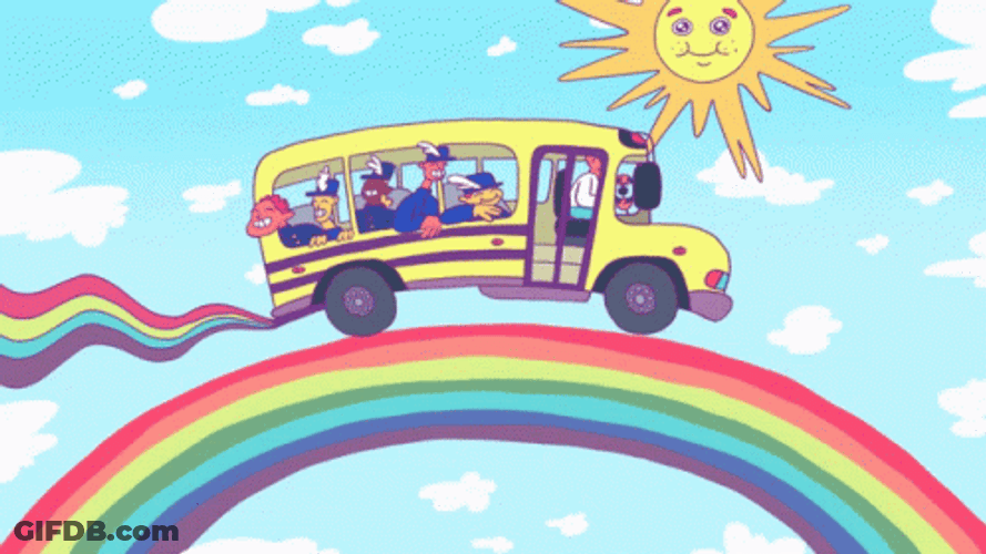 School Bus Animation GIF