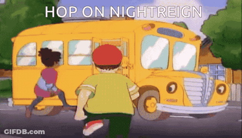 School Bus Saying Hop On Nightreign GIF