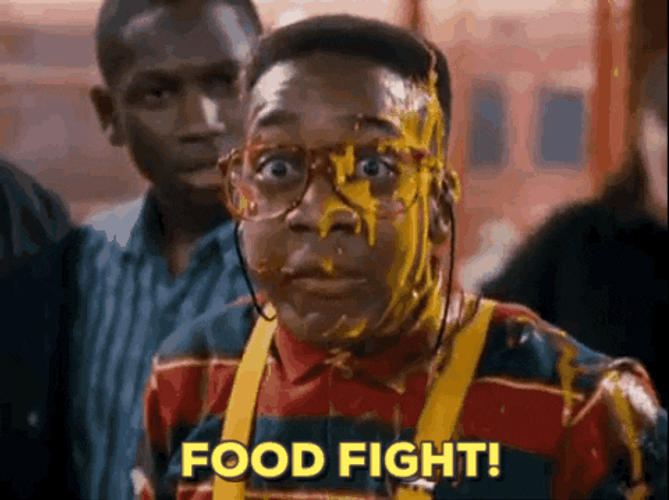 School Cafeteria Food Fight GIF