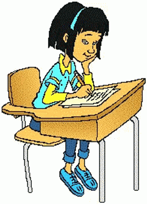 School Girl Doing Her Homework GIF