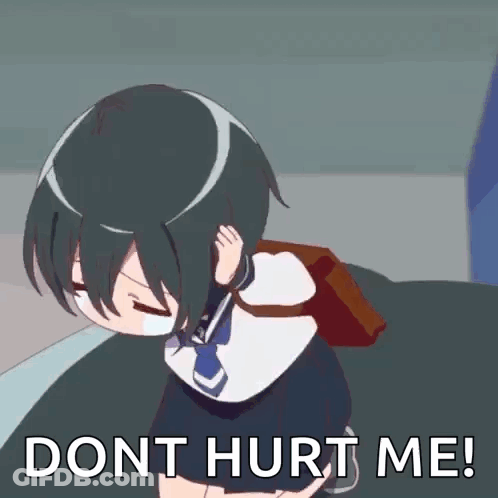School Girl Holding Ear Saying Don't Hurt Me GIF