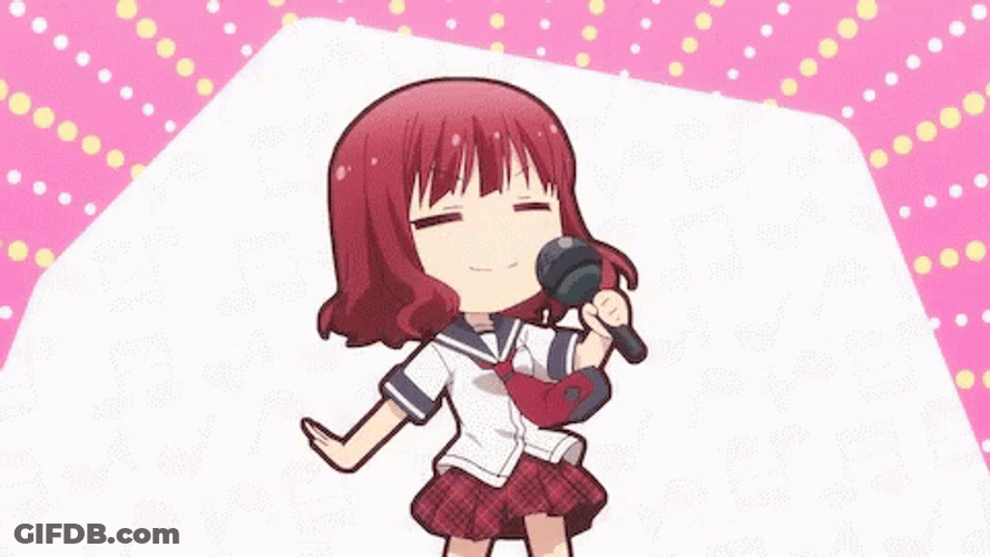 School Girl In Karaoke GIF