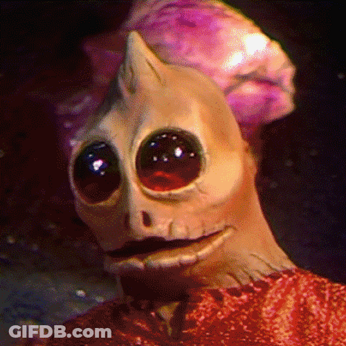 Sci Fi Big Eyes Alien Colors Changing GIF