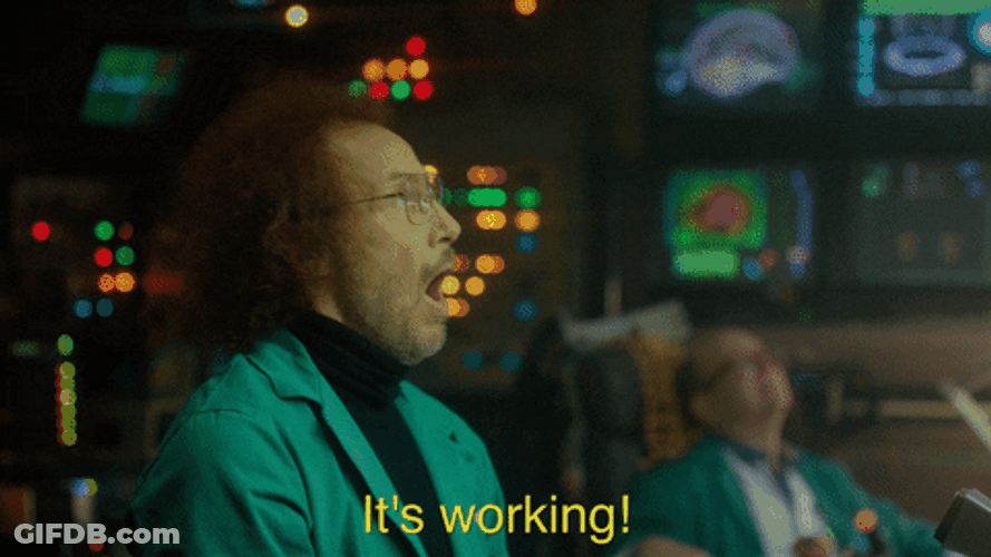 Scientist Celebrating It's Working GIF