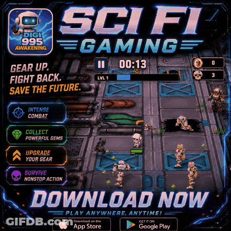 SciFi Gaming Advertisement With Video Game GIF