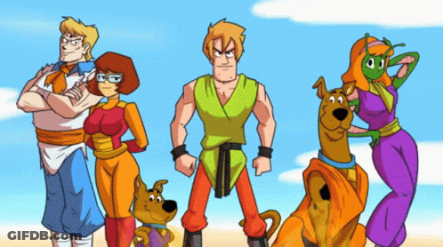 Scooby Doo And His Friends Pose For A Picture GIF