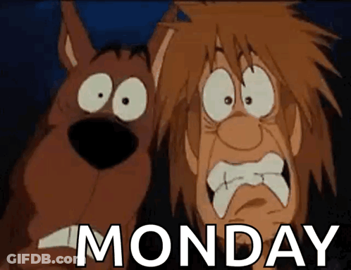 Scooby Doo And Scared Man Monday GIF