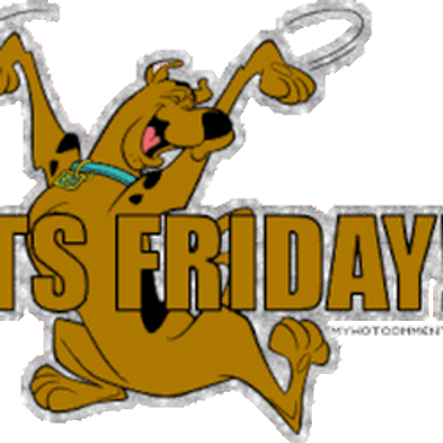 Scooby Doo Celebrating Almost Friday Graphic Art GIF