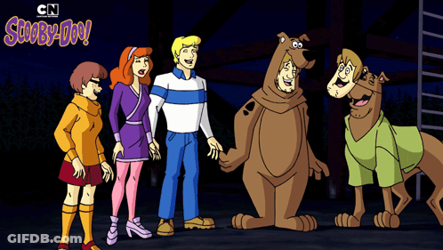 Scooby-Doo Characters Standing Together GIF