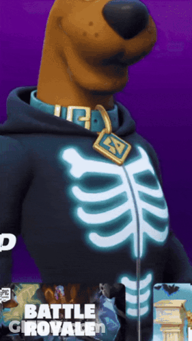 Scooby Doo Dressed As Skeleton Battle Royale GIF
