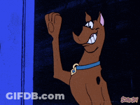 Scooby Doo Flexing Muscles At Door GIF