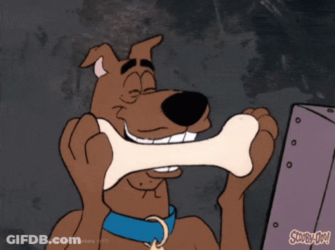 Scooby Doo Frantic Bone Biting GIF
