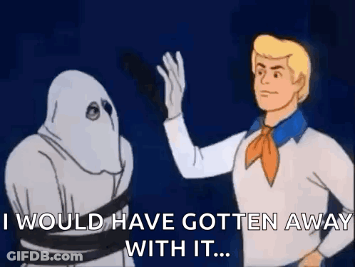 Scooby Doo High-Fiving Ghost In Hood GIF