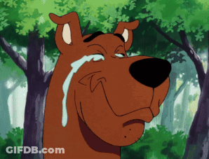 Scooby Doo Is Crying With A Tear Coming Out Of His Eyes GIF