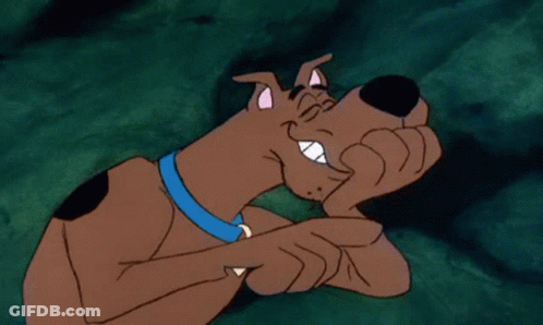 Scooby Doo Laying Down Smiling With Blue Collar GIF