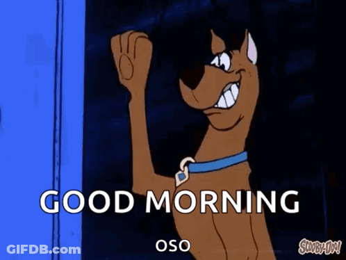 Scooby Doo Saying Good Morning Oso Blue Door GIF