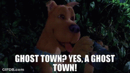 Scooby Doo Says " Ghost Town ? Yes , A Ghost Town ! " GIF