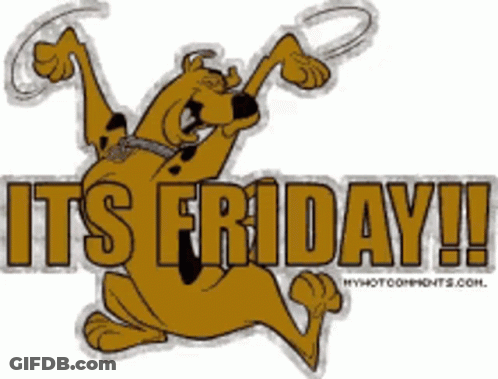 Scooby Doo Says It's Friday With Rope In Mouth GIF