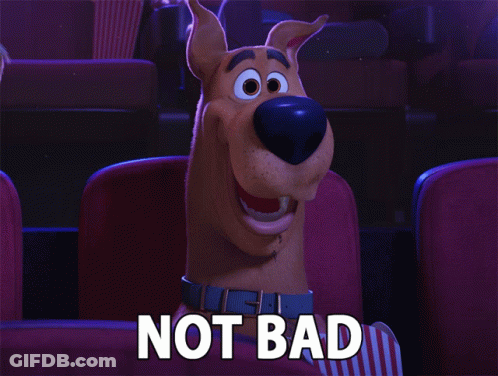 Scooby Doo Sitting In Movie Theater Saying Not Bad GIF