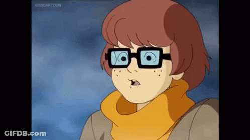 Scooby Doo Surprised With Glasses And Scarf GIF