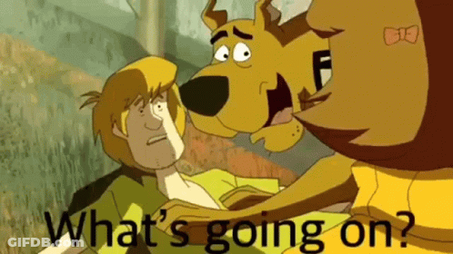 Scooby Doo Surprised With Glasses And Scarf GIF