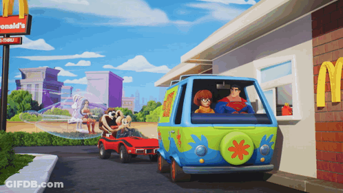 Scooby Doo Van In Front Of McDonald's GIF
