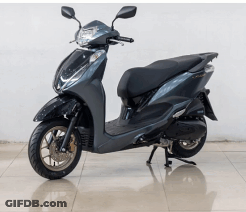 Scooter Parked On Tiled Floor GIF