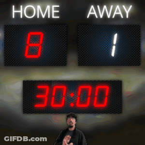 Scoreboard Home Team Leading By 1 GIF