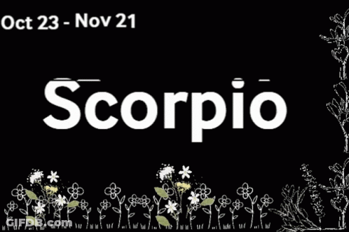 Scorpio Sign With Flowers GIF